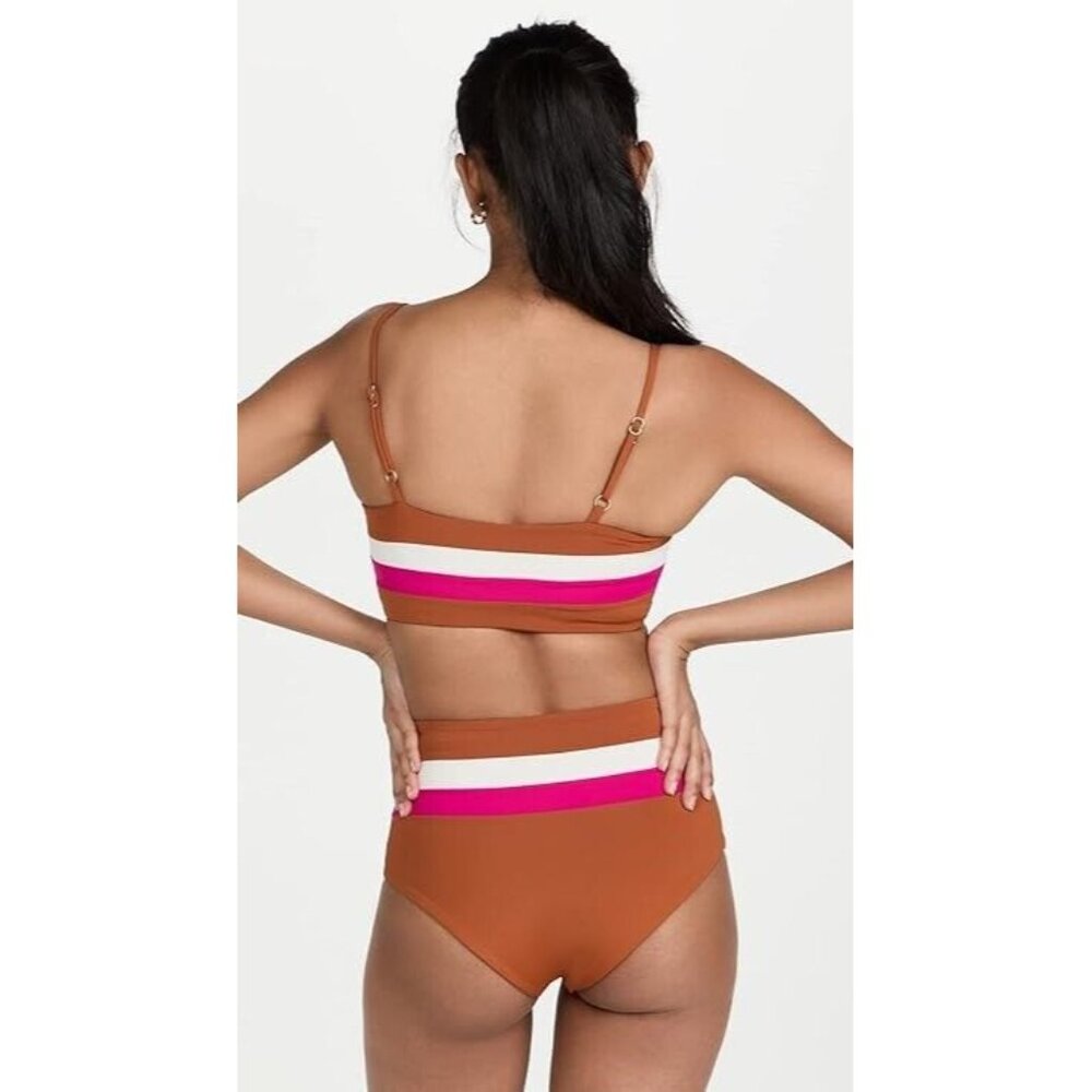 Nwot L*Space S Rebel Stripe Color Block Bikini To… - image 2